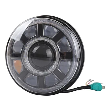 

7inch Accessory Round Waterproof Turn Signal Angel Eye Driving High Low Beam 60W Off Road Aluminum LED Headlight For Wrangler