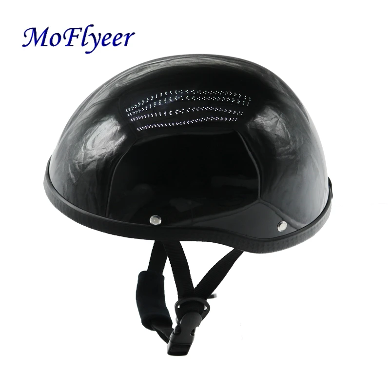 

MoFlyeer ABS Plastic Motorcycle Helmet For Motorcross Capacete Half Helmet Retro Matte Bright Black