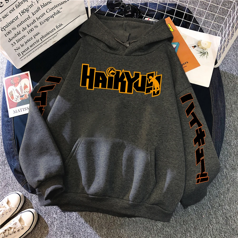 Hoodies Mens Clothing Sweatshirts Pullovers Crewneck Anime-Haikyuu Hip-Hop Fleece Japan