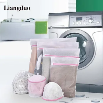 

Liangduo 7PCS/Set LaundryBag Portable Storage Mesh Bra WashingBag Zippered Foldable Clothing Care Protector Filter Organizer