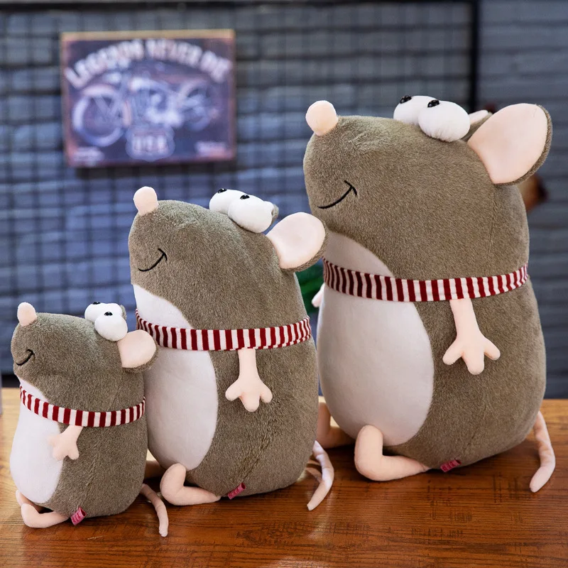

New Style Big Eyes Sprouting Rat Plush Toy Doll Model Gray Mouse Doll Crane Machines Doll Big Rat Mascot