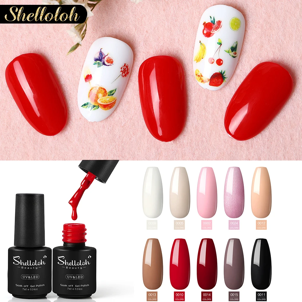 

Shelloloh Glitter UV Gel Nail Polish Set Nude Color Series Led Nail Gel Varnish Semi Permanent Nail Art UV Gel 6/8/10 pcs/set