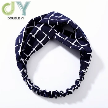 

Fashion fabric black grid pattern cross knot bow chiffon floral hair accessories Free shipping