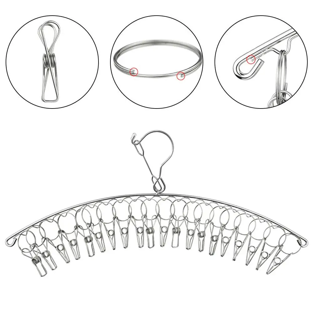 8/10/20 Pegs Portable Bathrooms Cloth Hanger Rack with clips Clothespin Clothes Hangers Socks Bras Towel Underwear drying Clips 3