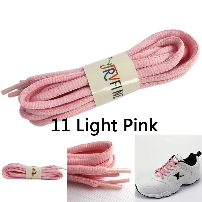 YJRVFINE овальные спортивные шнурки, брендовые высококачественные полукруглые 1/" шнурки для кроссовок, спортивная обувь, шнурки, 1 пара - Цвет: 11 Light Pink