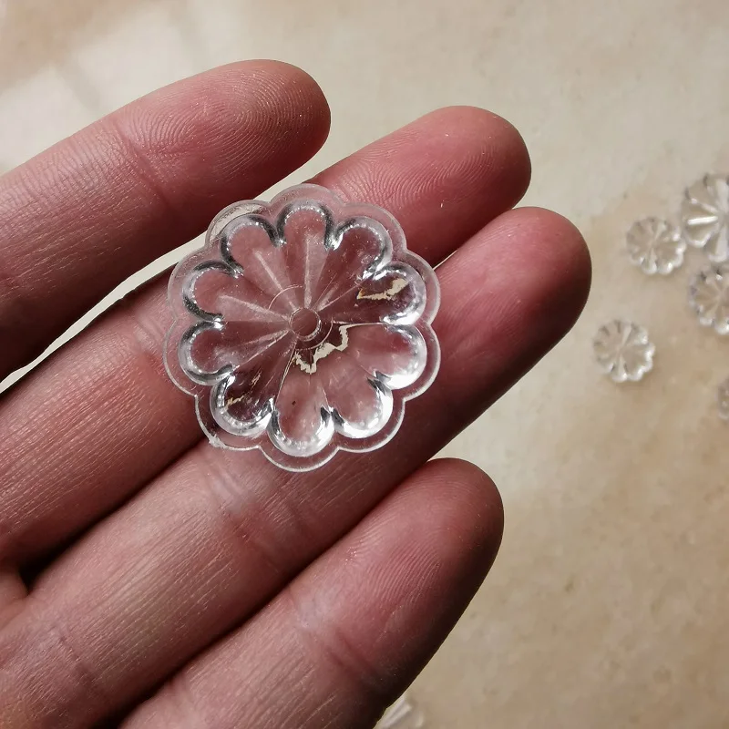 Chrysanthemum Shape Clear Crystal Rossette Beads for DIY Curtain Lighting Chandelier Accessories Glass Decorative Parts