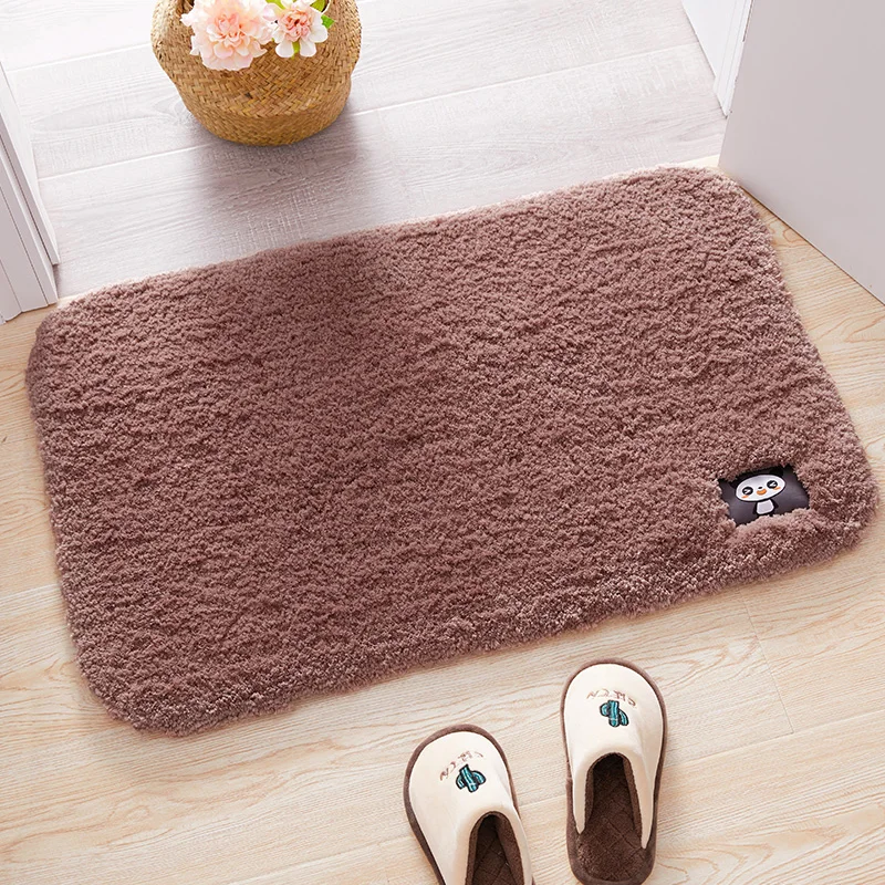 Одноцветный дверной коврик, дверной коврик, ванная комната, ванная комната, дверной коврик, водопоглощающий, противоскользящий, дверной коврик, спальня, прикроватный, синий ковер