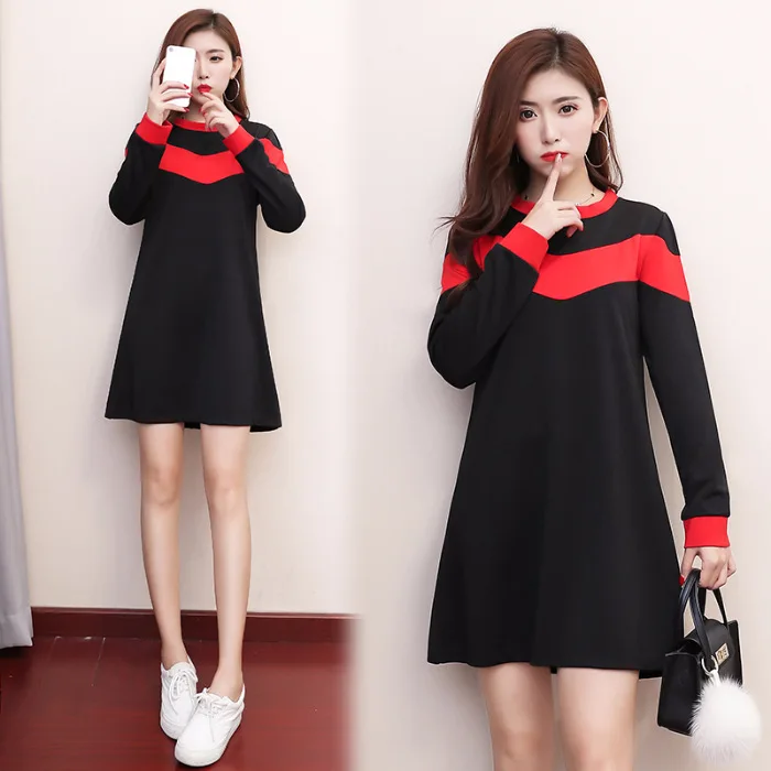 

2018 Autumn And Winter New Style Korean-style Fat Mm Plus-sized by Age 200 Cover Belly Tibetan Meat A- line Skirt Dress