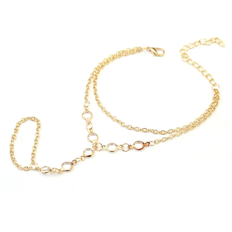 JINSE модный простой раб на цепи браслет с кристаллами Pulseira Ouro Slave браслет браслеты с кристаллами из бисера Bijoux для женщин