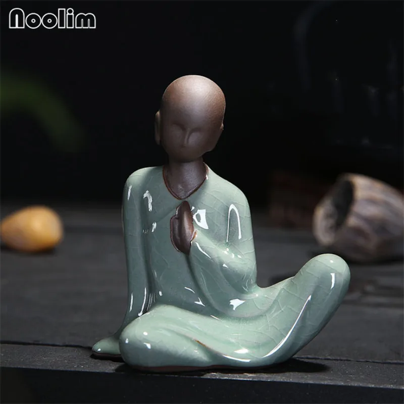 

Mini Little Monk Figurine Buddha Statues Tathagata India Yoga Mandala Sculptures Ceramic Tea Ceremony Ornaments Gift Home Decor