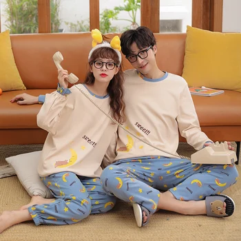 

2020 Outono inverno pijamas para casais conjunto de pijamas amantes listra impressao de manga comprida pijamas para homens