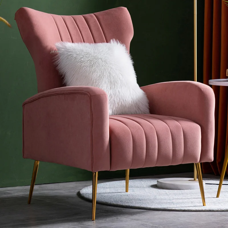 Nordic Living Room Sofas Bedroom Small Apartment Clothing Store Backrest Armchair Household Furniture Hotel Single Sofa Chair
