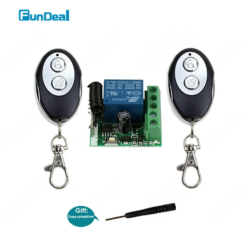 433 MHz Universal Wireless Remote Control Switch DC 12V 1CH Relay Receiver 433Mhz RF Transmitter for Led Light DIY | Электроника