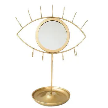 

New Makeup Mirror Eye Shaped Design Desk Makeup Mirror Delicate Iron Art Decorative Cosmetic Tabletop Mirror For Women Girls