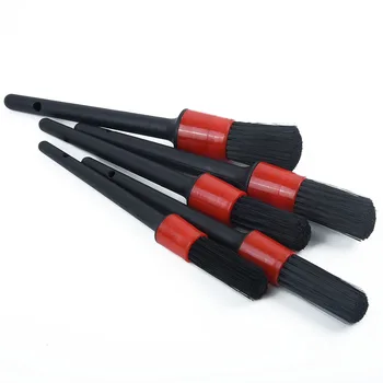 

5 Piece Natural Boar Hair Detail Brush Set Automotive Detailing For Car Cleaning