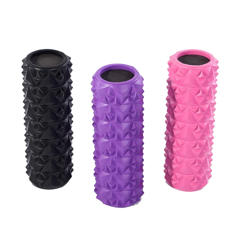 Solid Yoga Column EVA Diamond Pattern Foam Axis Floating Point Muscle Relaxation Roller Mace  Yoga Massage Stick  foam roller