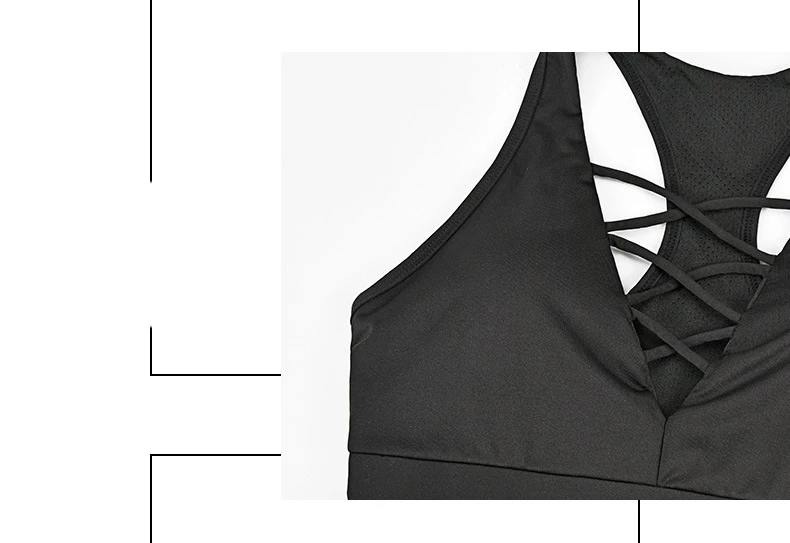 Women's Deep V-neck Sports Fitness Vest Sexy Cutout Beauty Back Yoga Sports Underwear Solid Color Gym Bra sports bra sport top