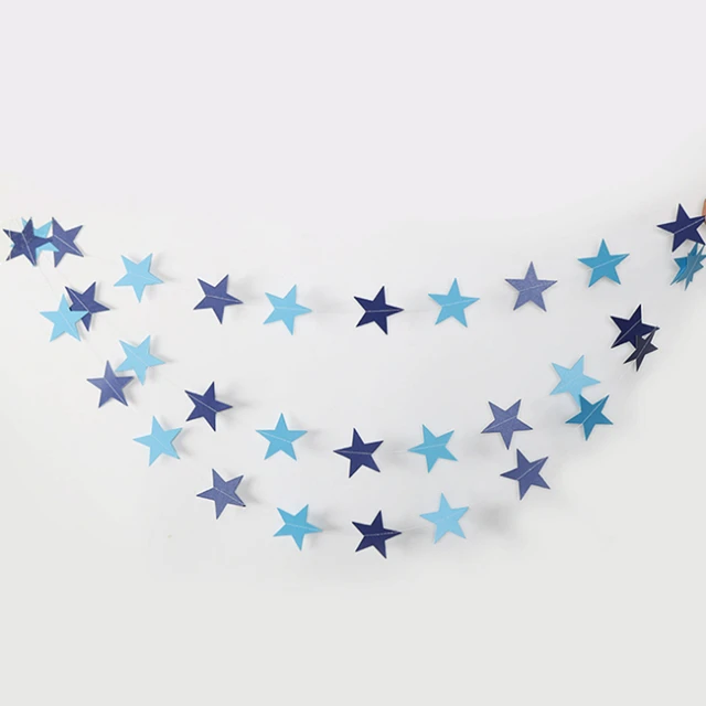 Guirlande Décorative En Papier Irisée - 4 X 4m (16m Total), Motifs étoiles Et Ronds, Pour Fêtes Et Mariages