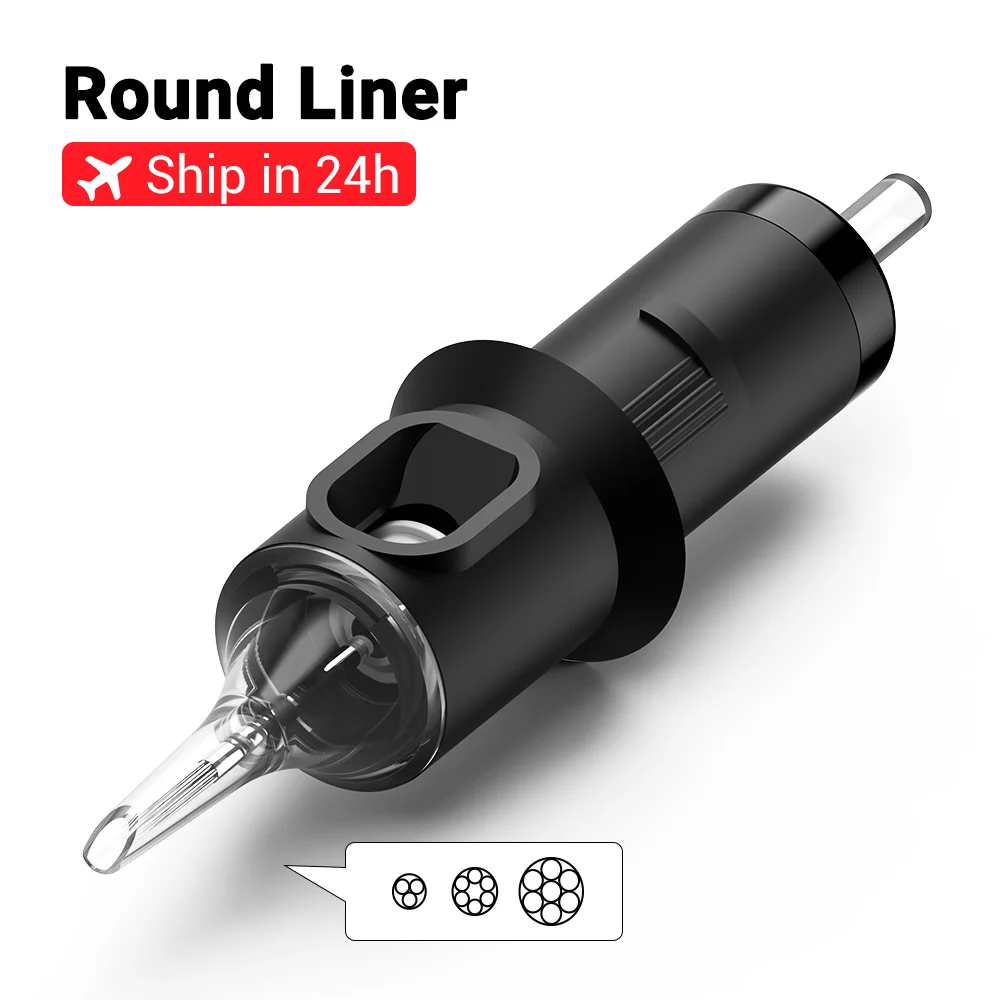 

50pcs Tattoo Needles Round Liner X-Taper Professional Disposable Revolution Cartridge for Tattoos Machines #10 (0.30mm)
