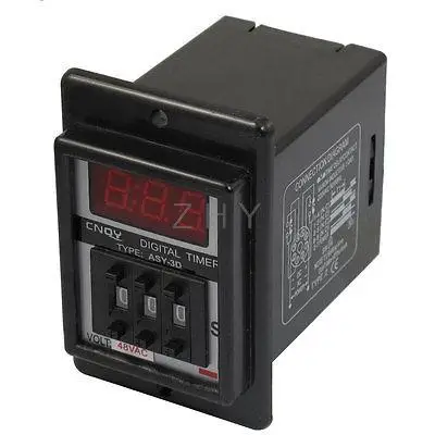 

Black AC 48V Power on Delay Timer Time Relay 1-999 Second 8 Pins ASY-3D