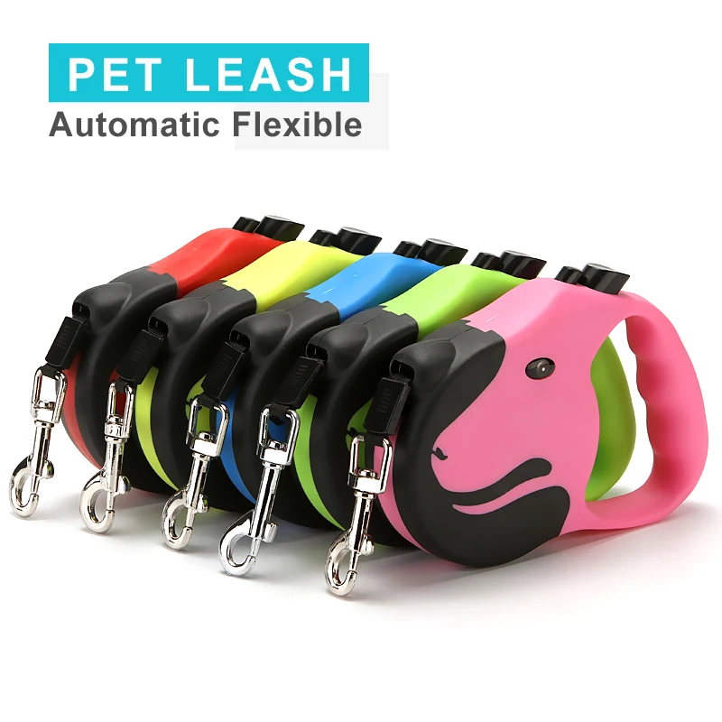 

Multi Colors Dogs Automatic Flexible Leash Shock Resistance Plastic Nylon Pet Cat Leash Dog Accessory Retractable Traction Rope