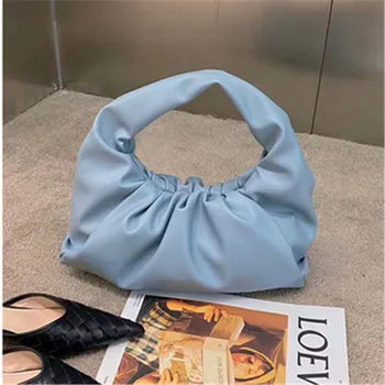 

NEW Cloud Soft PU Leather Women Handbag 2020 New Dumpling Crossbody Bag Shoulder Messenger Bag Folds Clutch Bag female