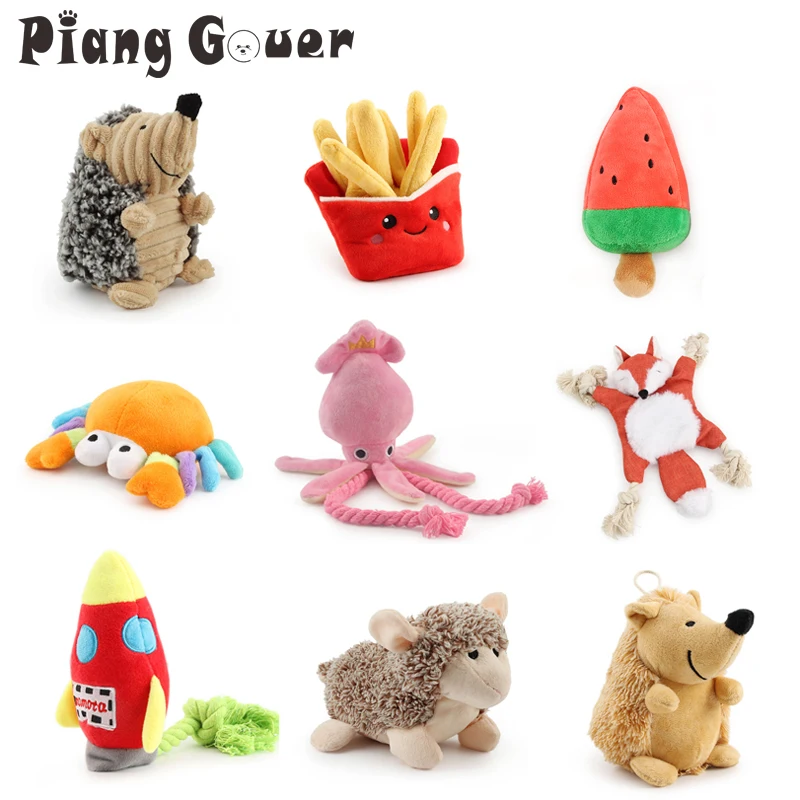 De calamar juguete de perro de mascota de peluche de juguete de masticar cachorro prensa sonido de chirrido juguetes para perros varios juguetes