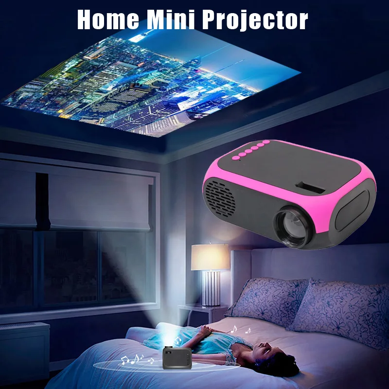 Monstrate 1920x1080P proyector de vídeo portátil Proyector LED Proyector  para cine 1080P 3D 4K (opción multipantalla para Iphone) Sistemas de cine  en casa Blanco Enchufe de EE. UU. Monstrate