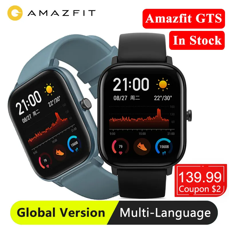 Amazfit GTS smartwatch глобальная версия Смарт-часы GPS отслеживание сна 5ATM