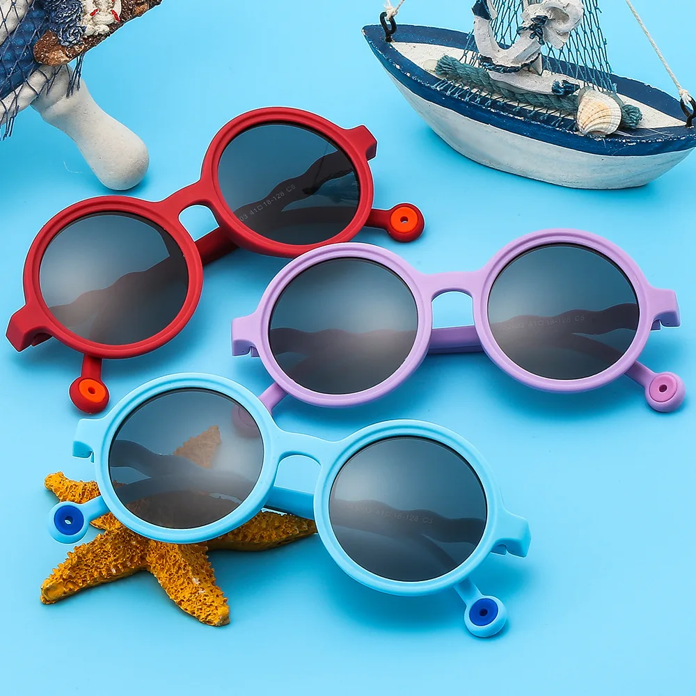 귀여운 라운드 어린이 푸른 빛 안경 2021 uv400 고품질 아이 소녀 소년 유아 선글라스 레트로 oculos 드 솔 infantil