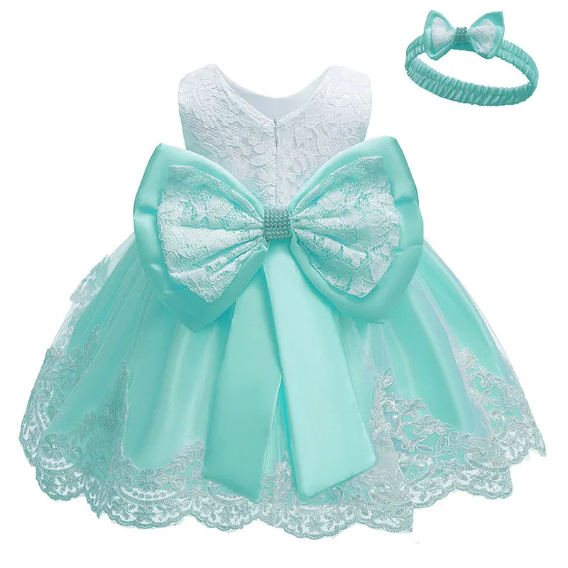 Новое кружевное свадебное платье для девочек хлопковые Вечерние платья на крестины для маленьких девочек, платье на день рождения для маленьких девочек 1 год