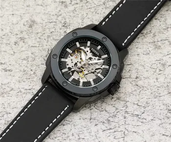 

Fashion Brand Automatic Mechanical Watches Men's Waterproof Skeleton Quartz Wristwatch With Leather Strap Мужские часы 2020