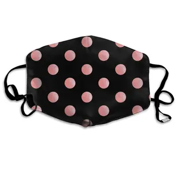 

Unisex Anti-dust Face Mask Pink Black Polka Dot Mouth Mask Reusable