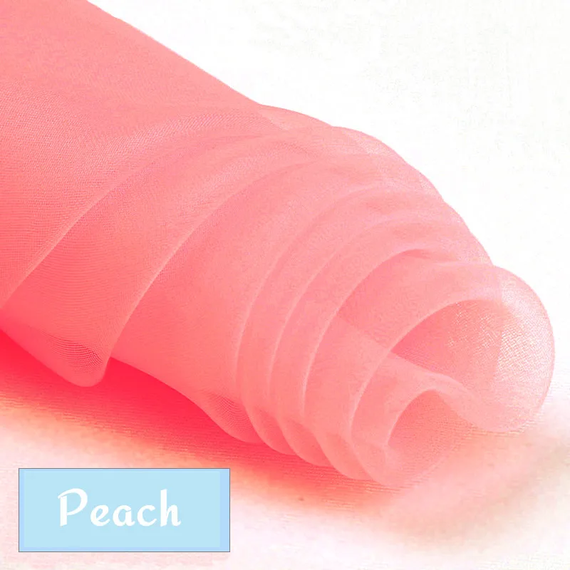 Peach 75 см/1 метр Eugene марлевая ткань черно-белая свадебная марлевая сетка Прозрачный жесткий газ, кружево, ткань шифон ткань - Цвет: Peach