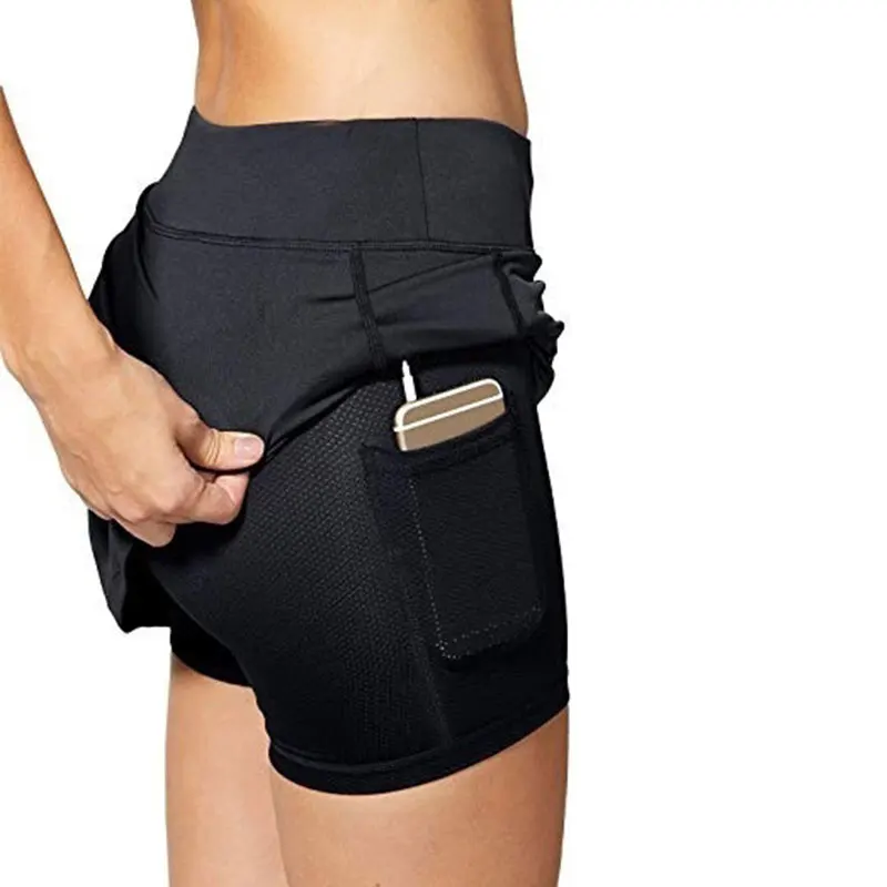 Women's Tennis Skirts Inner Shorts Elastic Sports Golves Skorts Phone Pockets NOV99