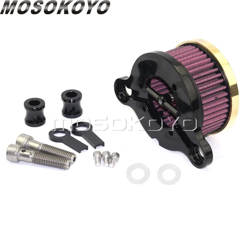 Brass Rough Craft Air Filter Motorcycle High-Flow Air Cleaner Intake Kit For Harley XL Sportster 883 Iron 1200 Seventy-two 04-18