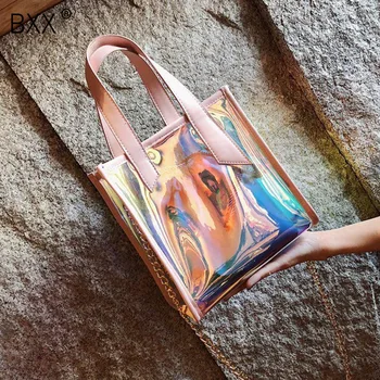 

[BXX] Luxury Laser Bucket Bags For Women 2020 Autumn Branded High Capacity Shoulder Handbags Fashion Crossbody Bag HO382