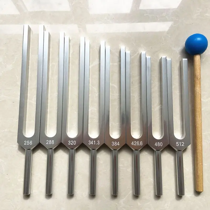 

Aluminum Tuning Fork Set With Mallet, 13 Forks For Healing And Relaxation M7DC