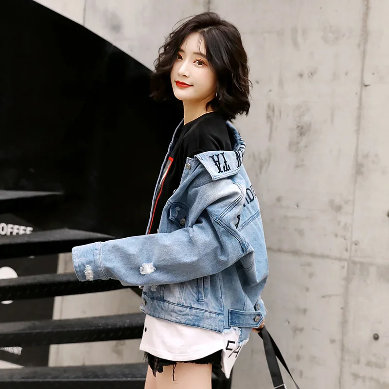 Оригинальная синяя Базовая куртка Harajuku Женская Повседневная куртка уличная куртка Женская осенняя и зимняя теплая куртка