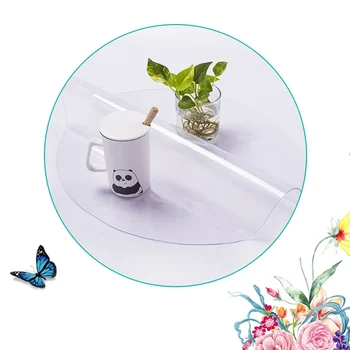 

60/80/100/120 cm Waterproof Tablecloth Transparent PVC Tablecloth Protector Table Pad Mat Kitchen Dinning Tabletop Decoration