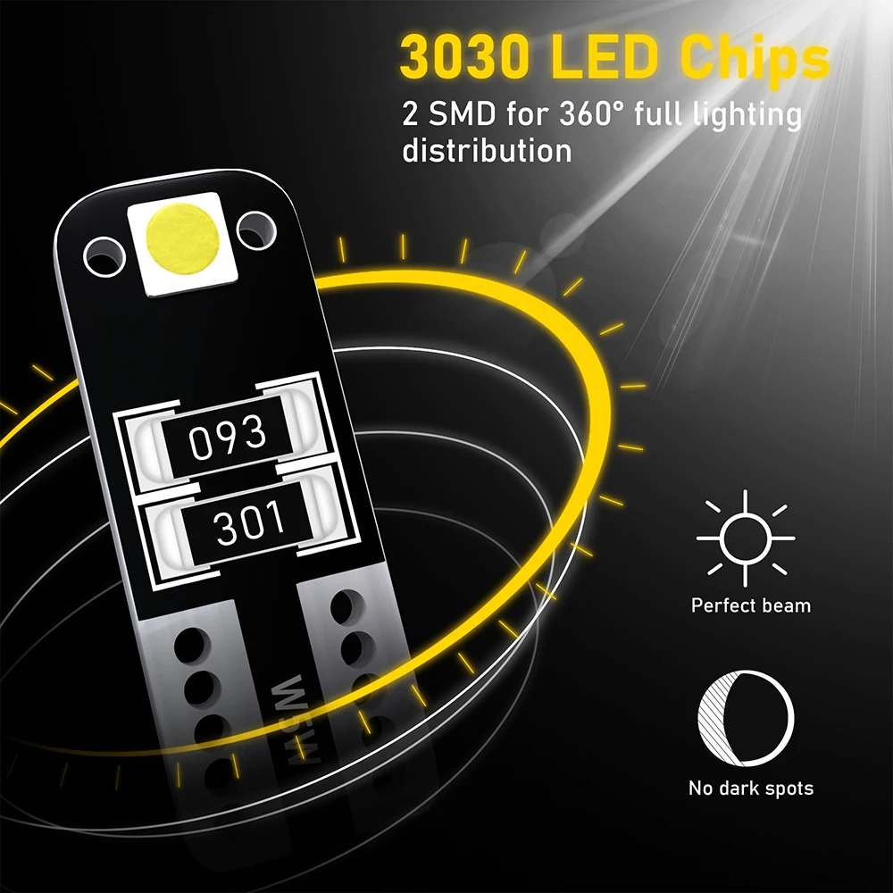 10X T10 W5W 2825 SMD СВЕТОДИОДНЫЙ Canbus лампы для Chevy Cruze Malibu Trax Suburban Error Free 6000K Автомобильный