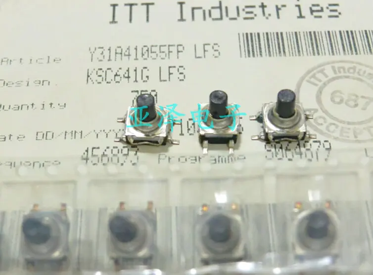 

20PCS/LOT Imported KSC641G LFS ITT switch, 6.2*6.2*7.7mm waterproof dustproof touch switch