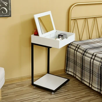 

Removable bedside table with wheeled bedroom dormitory head multi-functional laptop lazy bedside a few small tables