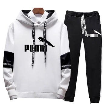 

Men Casual Set Hooded 2020 Hot Spring Autumn New Men's Sportswear Hoodies+Pants 2PCS Sets Solid Hip Hop Street Loose Tracksuits