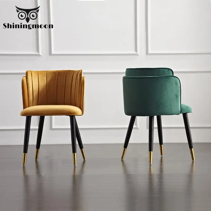 

Modern Formal Dinning Chairs Creative Solid Wood Makeup Chair European Fabric Office Meeting Office Shop Chair Furniture