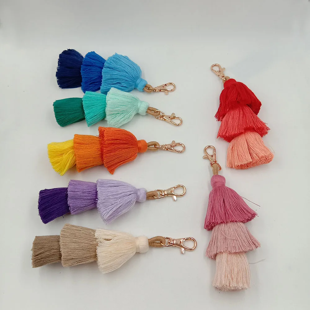 Fashion Rayon Tassel Keychain 16cm DIY Bag Hanger Home