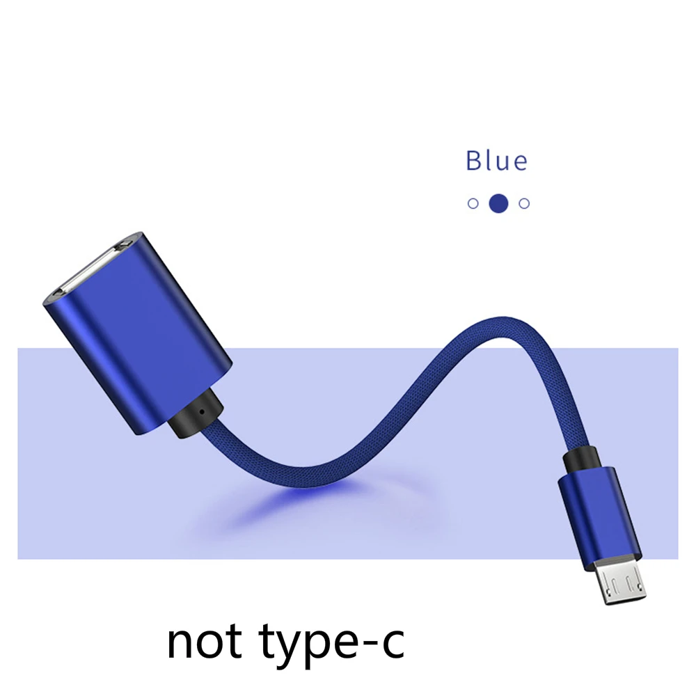 Type-C USB OTG адаптер кабель для samsung USB мама к Micro USB папа конвертер для Android для IPhone для ноутбука OTG функция - Цвет: micro5p blue