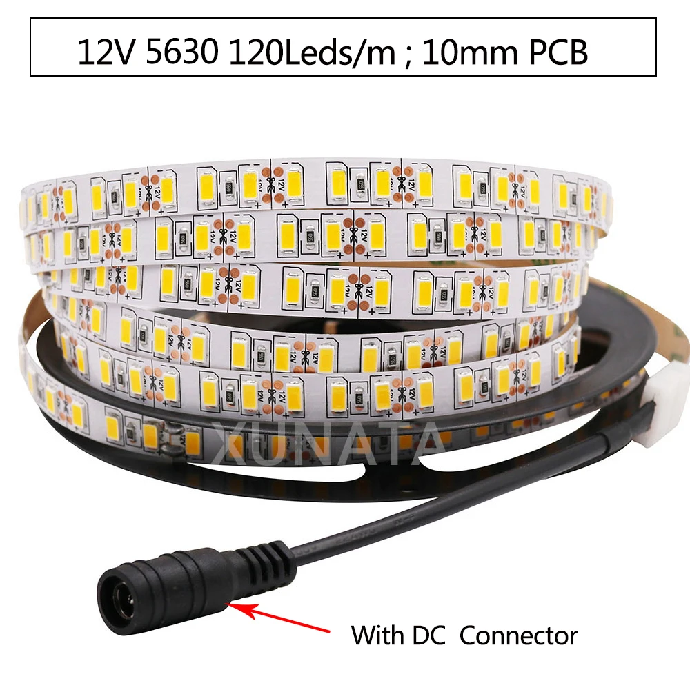 1 м 2 м 3 м 4 м 5 м 50 см DC12V светодиодный ленты SMD 5630 5730 светодиодный светильник полосы 120 светодиодный s/m гибкая Водонепроницаемый светодиодный лента светильник теплый белый