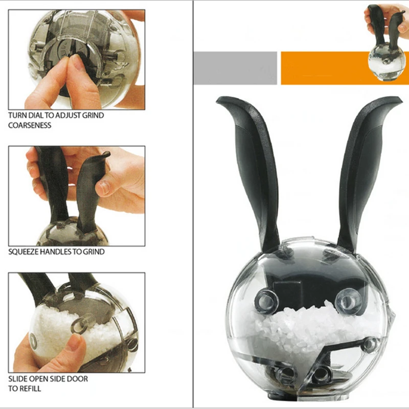 Salt and Pepper Grinder Pepper Grinder Manual Rabbit Black Pepper Grinder Universal Seasoning Bottle Salt Grinder