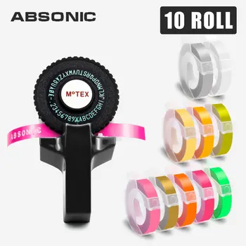 

Absonic Mixed Colors 3D PVC Embossing DIY Label Tape Motex E-101 Manual Label Printer Hand-made for Dymo 3D Embossing Tapes 9mm